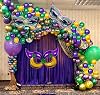 Mardi Gras Balloon Garland Kit - 114 PCS Large Sized Mask Foil Balloons, Moon Star Foil Balloons for Birthday, Baby Shower, Masquerade, New Orleans Party