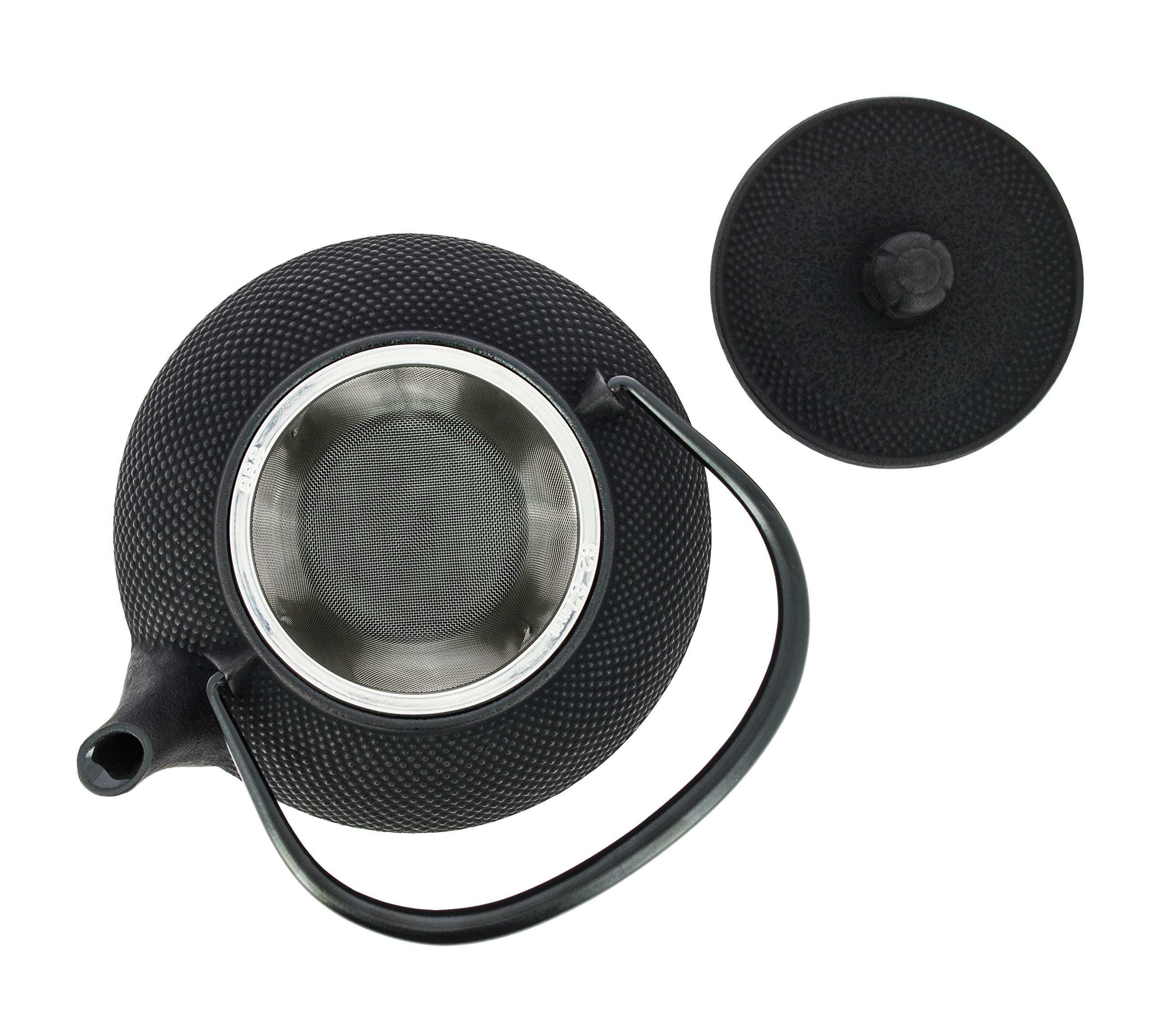 Iwachu Japanische Gusseisen Teekanne mit Filter und Traditionelles Design 900 ml schwarz