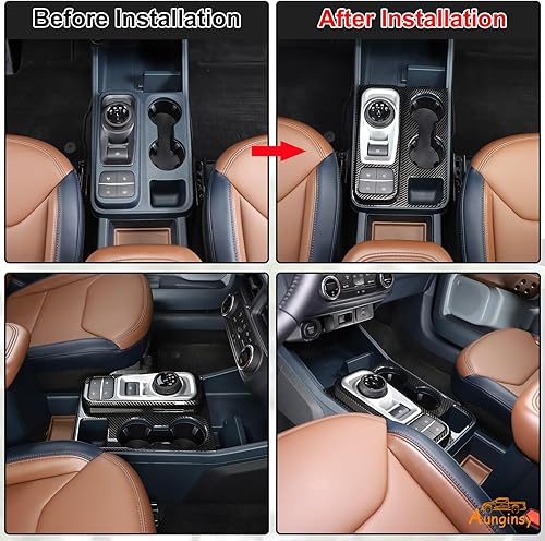 Vista 40 de Cubierta del panel de la caja de cambios de control central del automóvil, compatible con Ford Maverick 2022-2024, cubierta del panel de palanca