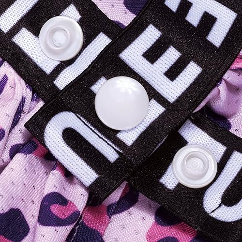 Miniatura 5 de CuteBone Vestido deportivo de dos piezas para perros Athleisure con estampado de leopardo, falda rosa para cachorros, ligera, para perros pequeños,