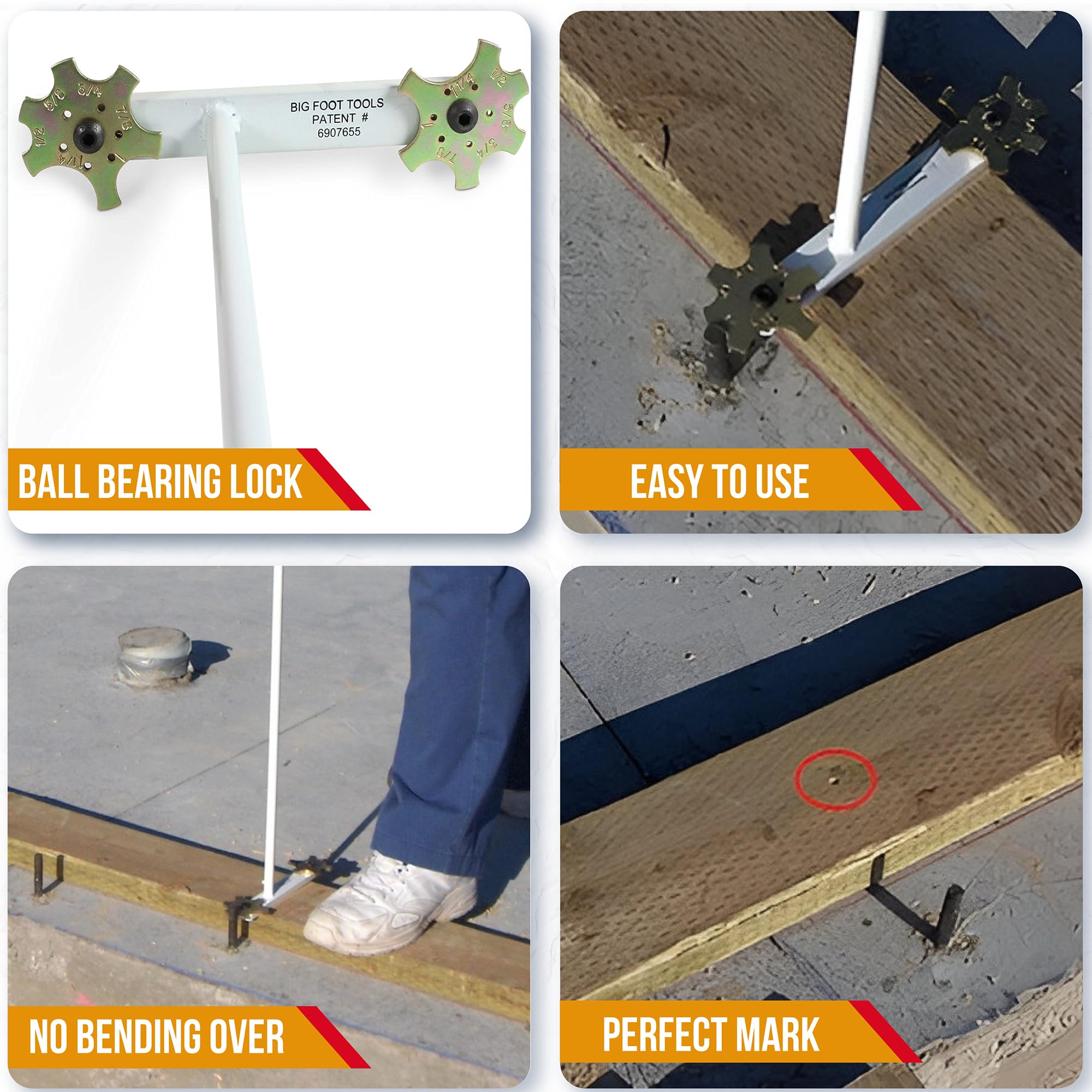 Big Foot Stand-Up Bolt Hole Marker - Precision Construction Marker For 2x4 And 2x6 Walls, Deep Hole Marker Tool For Accurate Anchor Bolt Layout — Amazon image 7