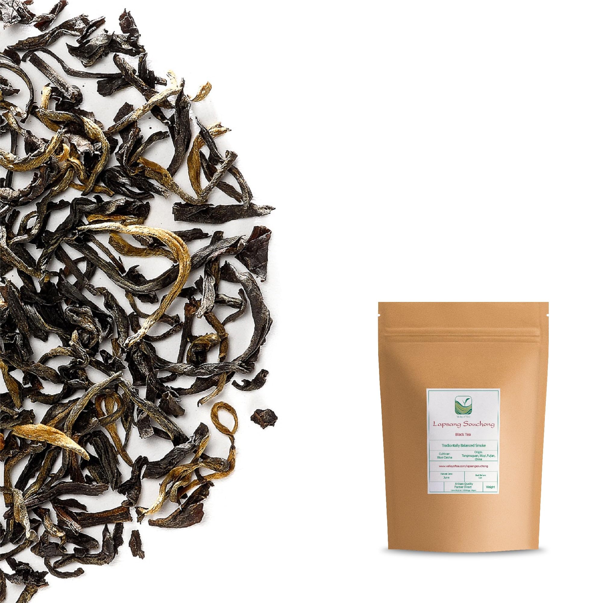 Lapsang Souchong Tarry Black Tea - Lap Sang Smokey Tea From Wuyi Mountains - Lightly Smoked 100g | intensywny aromat wędzonego drewna sosnowego doskonały do zup gulaszy i marynat mięsnych