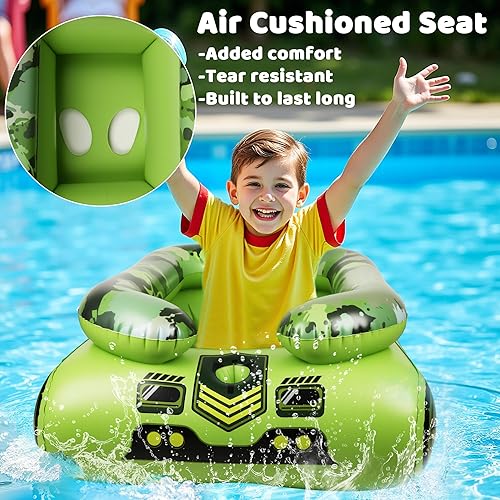 Miniatura 3 de Flotadores inflables de piscina para niños, juguetes de piscina con cañón de agua, balsas flotantes, lago, playa, fiesta, piscina, juguetes para