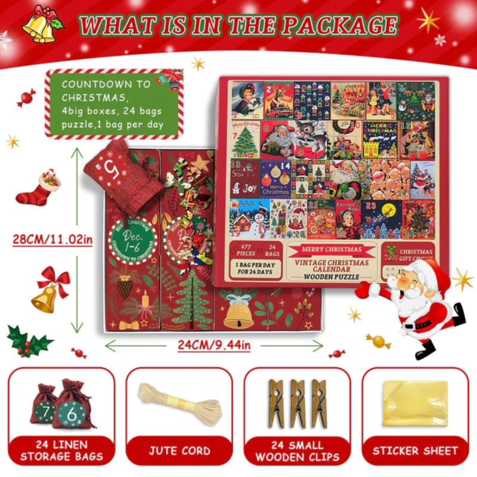 Calendario da donna 2024 per Natale Beauty Pack per calendario con conto alla rovescia per