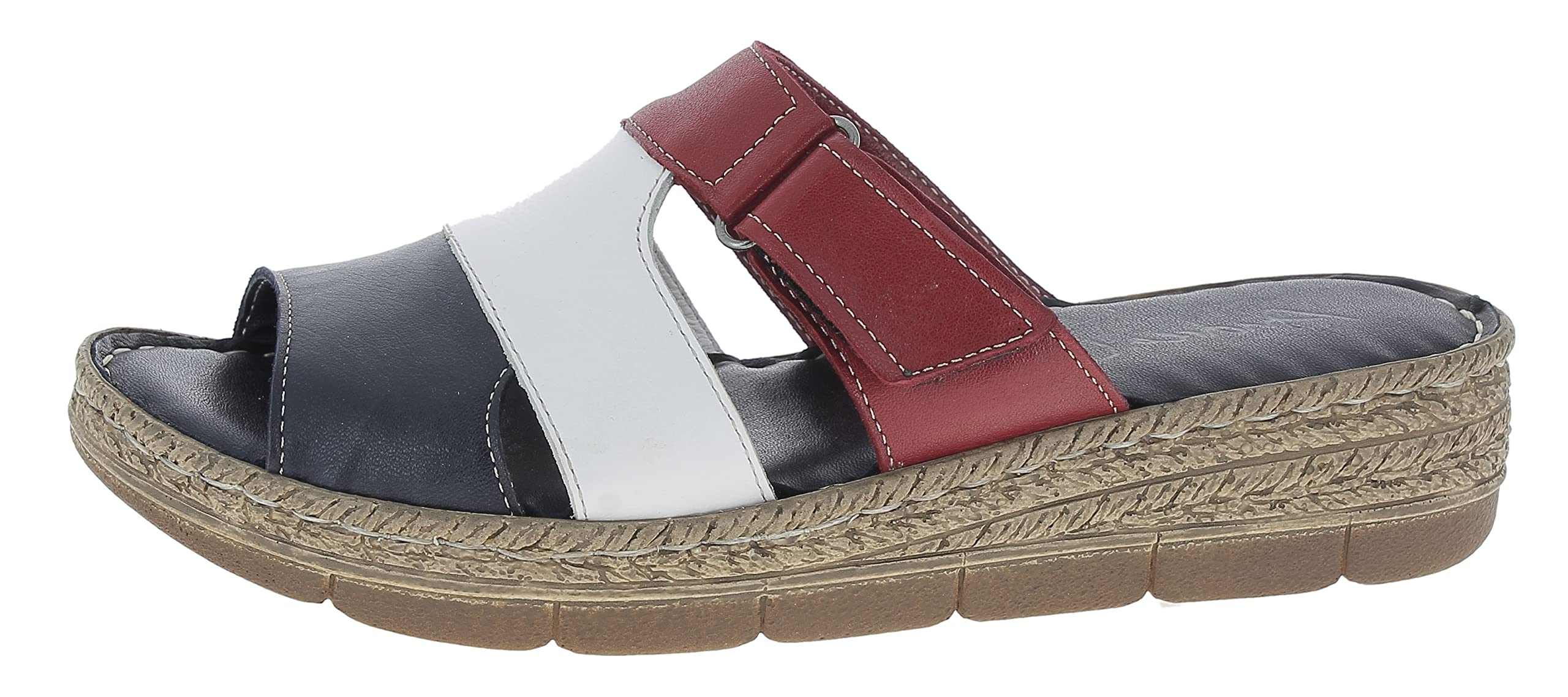 Andrea Conti Women's Mules, D Blue White Chilli, 4.5 UK