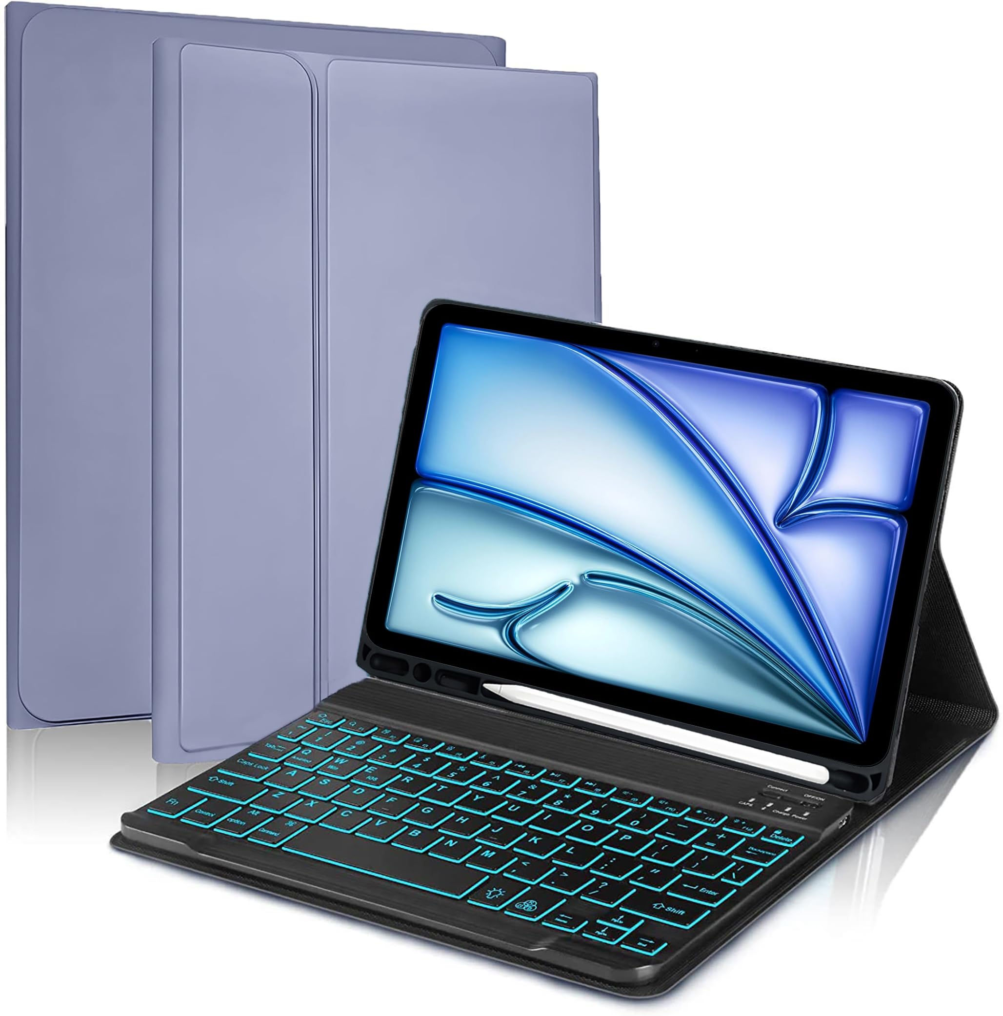 ProElite Keyboard case for Apple iPad Air 11 M2/Pro 11" 4th/3rd Gen & iPad Air 5th/4th Gen 10.9" with Pencil Holder, Magnetic Detachable Wireless Bluetooth Keyboard Built-in 7-Colors Backlit, Lavender (B0D6NFP4VC) Amazon Price History, Amazon Price Tracker