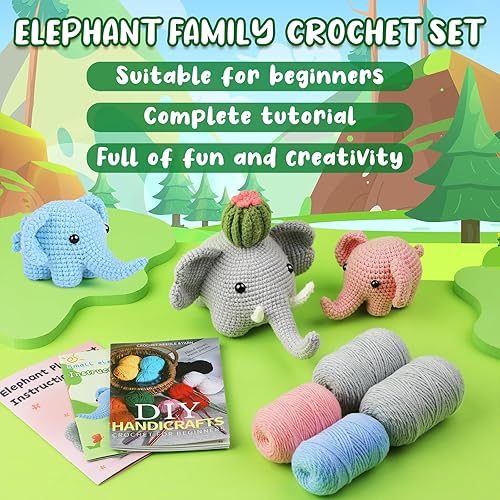 Miniatura 4 de WONVOC Kit de inicio de ganchillo, kit de ganchillo para principiantes para adultos, instrucciones paso a paso, tutorial en video, suministros de