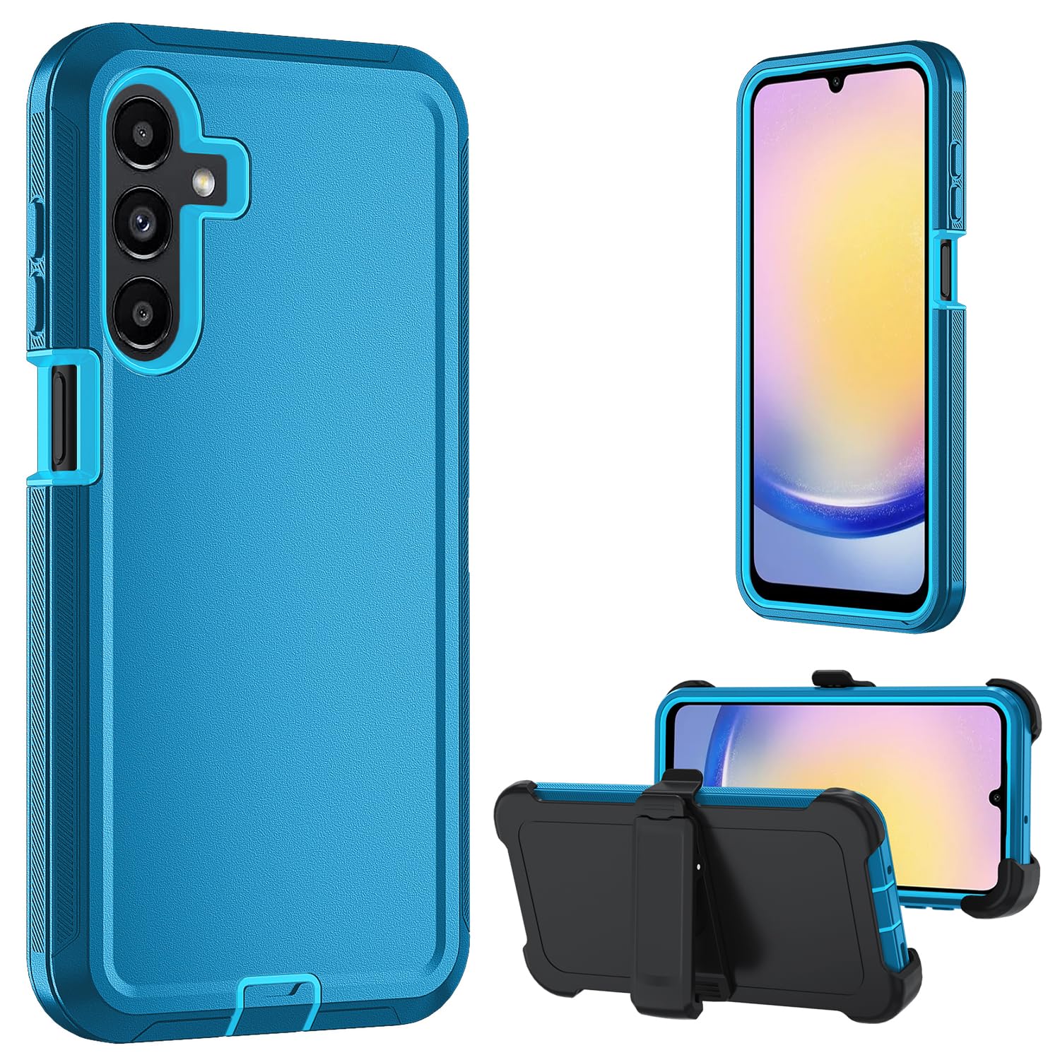 Amazon.com: for Samsung Galaxy A16 5G case,A16 5G Heavy Duty case,with A  Tempered Glass Screen Protector, [Military Grade Protective ] [Shockproof]  [Dropproof] [Dust-Proof] (with Belt Clip-Lake Blue) : Cell Phones &  Accessories