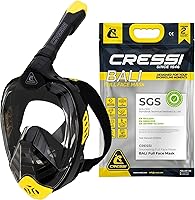 Cressi Bali Full Face Snorkel Mask - Wide View, Anti-Fog, Easy Breathe Safety Design - Adult Snorkeling Gear, Italy Designed