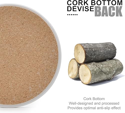 Miniatura 3 de 6 posavasos con soporte, posavasos de cerámica estilo mármol, juego de posavasos absorbentes adecuados para tipos de tazas, posavasos de estilo