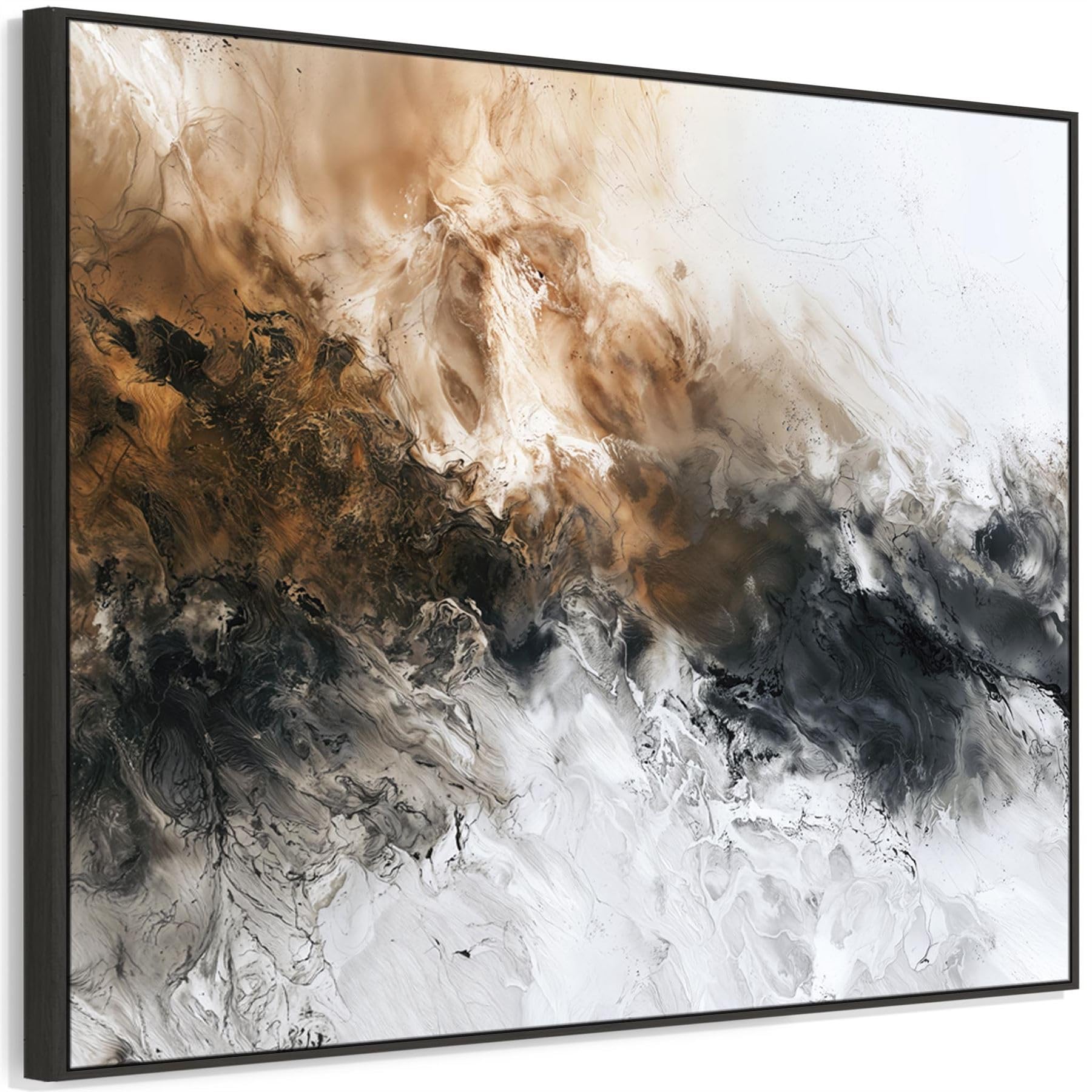 Wallfillers Living Room Framed Wall Art - Umber Dream - Lounge Artwork (100cm x 84cm)