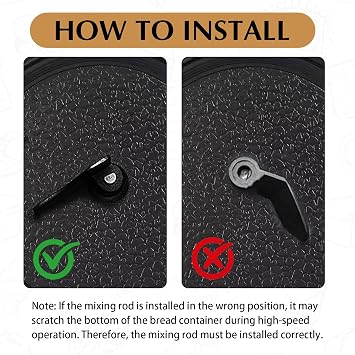 Bread Maker Paddle Compatible with Panasonic, Non-Stick Teflon Coated Kneading Paddle, Mixing Paddles for Breadmaker Machines, Replacement Paddle with Aluminum Alloy Black Design