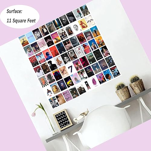 Miniatura 4 de Adzts Juego de 110 pósteres de cubierta de álbum kit de collage de pared 70 pósteres de álbum de música 40 calcomanías de álbum de música colección