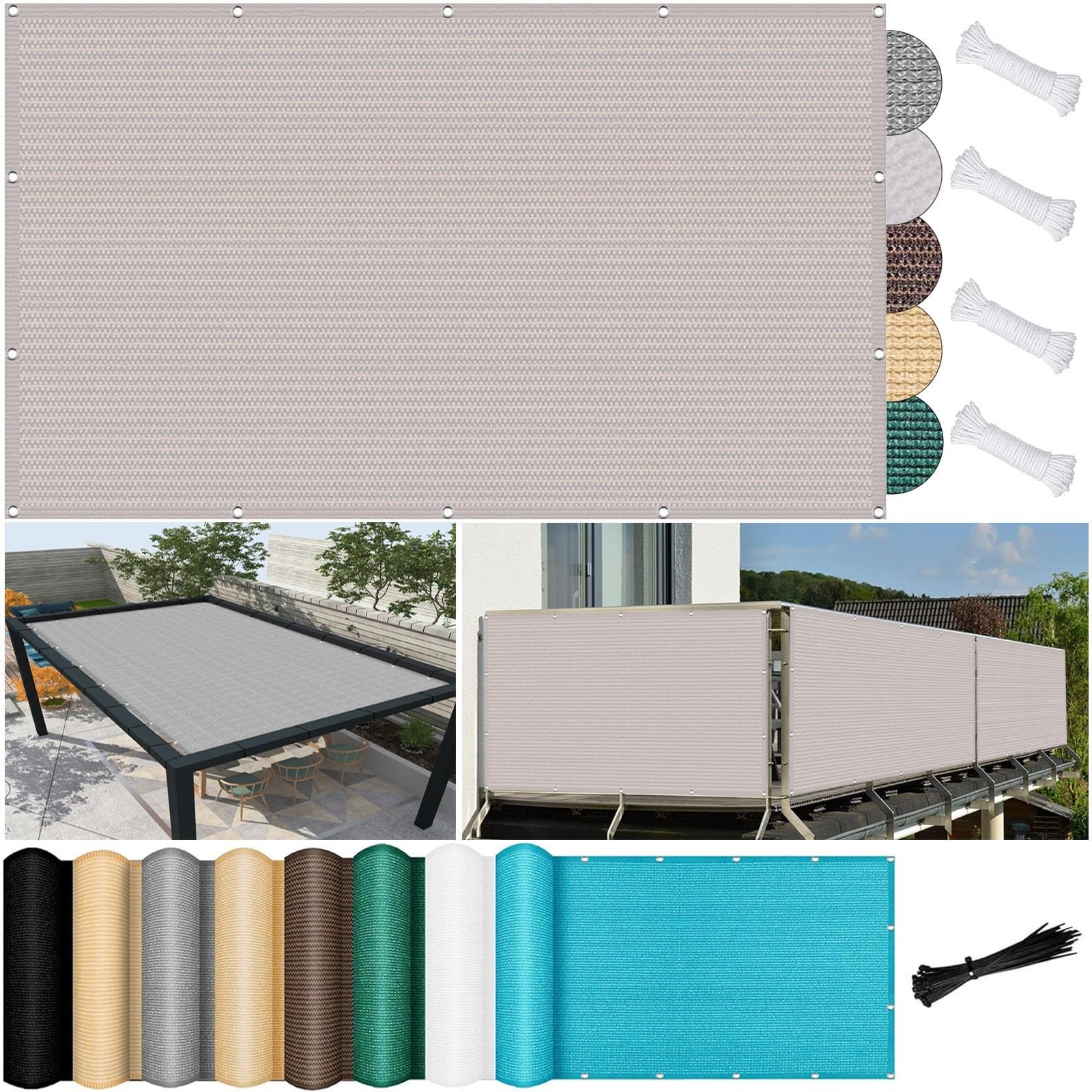 GLDYTVF Outdoor Garden Patio Sunblock Shading Net 4.6x11.2ft Breathable and Weather Resistant Awning Canopy with Eyelets White Tear and Rust Resistant.