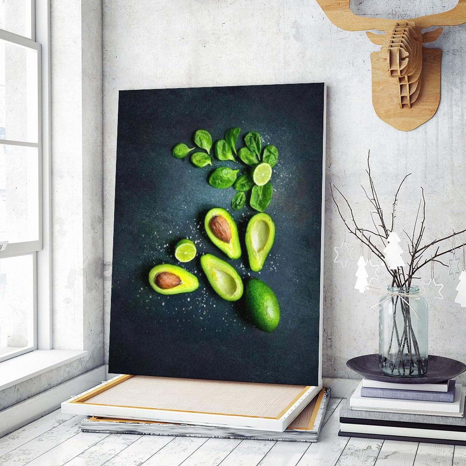 Amazon | 新鮮なアボカドとライムのスライス 数字キットによる絵画