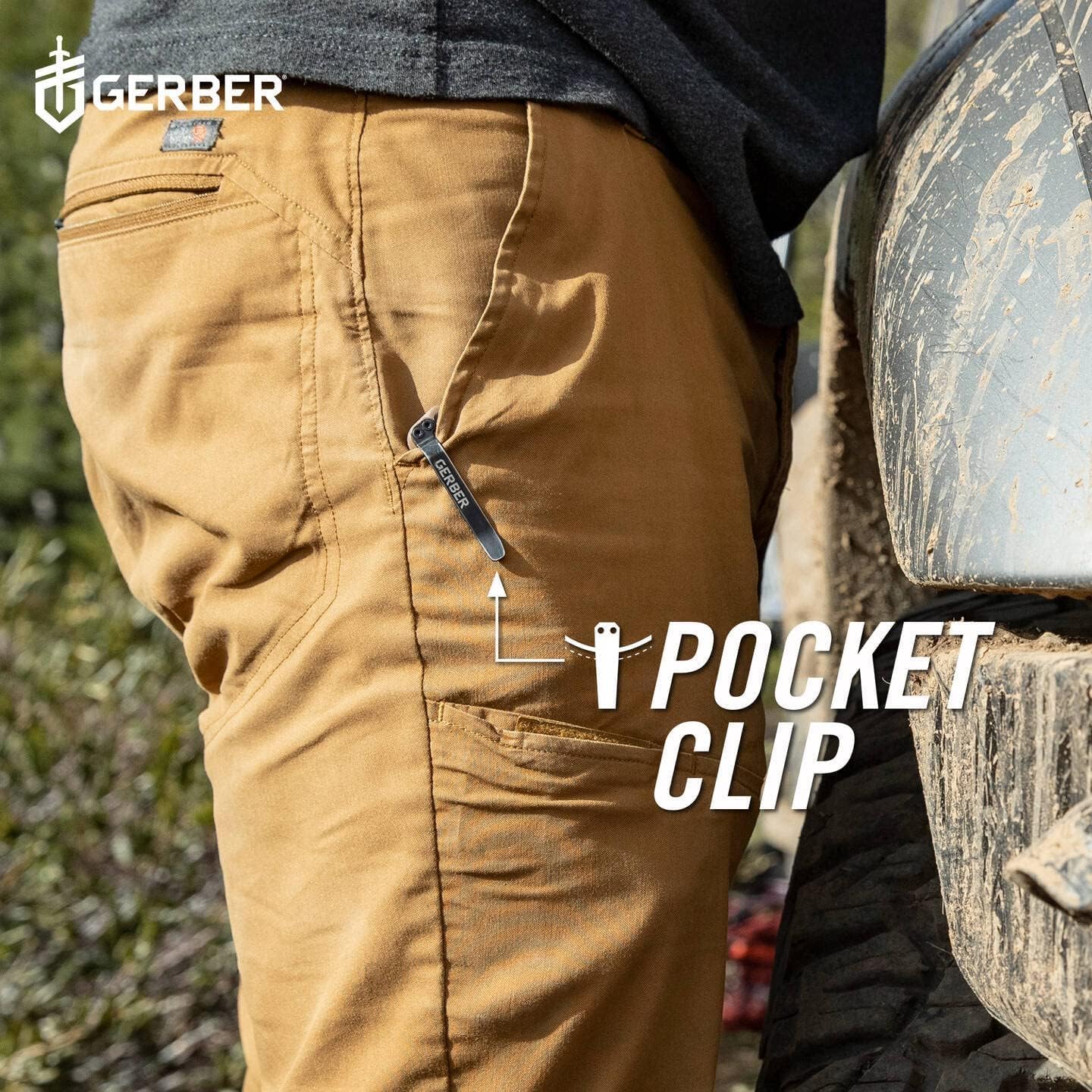 Gerber Gear Zilch Pocket Knife with 3.1" Plain Edge Blade, Folding Knife with Clip, Lightweight, EDC Gear and Equipment
