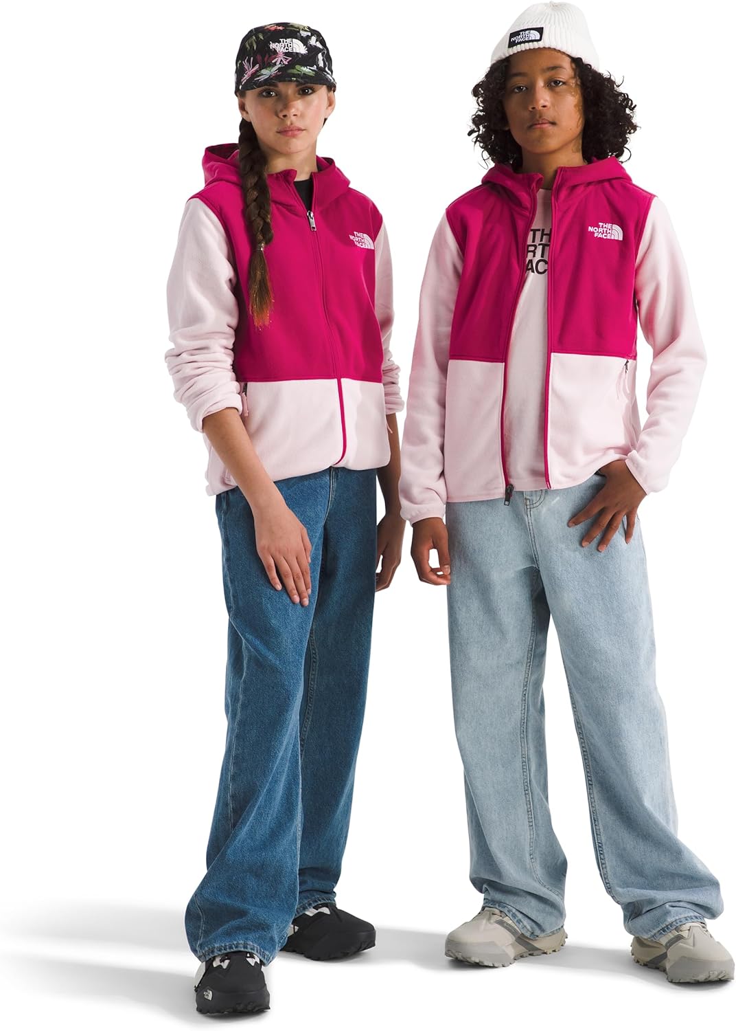 The North Face Unisex Glacier Full Zip Hooded Jacket - Lightweight Fleece Hoodie for Boys & Girls, Secure Zip Hand Pockets