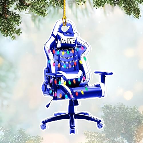 Miniatura 5 de Podagree - Adorno de Navidad con nombre personalizado para computadora de PC, adorno de Navidad plano para jugadores, regalo de Navidad para niños,