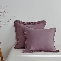 Vista 25 de Simple&Opulence - Juego de funda de duvet de 3 piezas, 100% lino francés lavado con volantes, estilo campestre bohemio, tamaño Queen