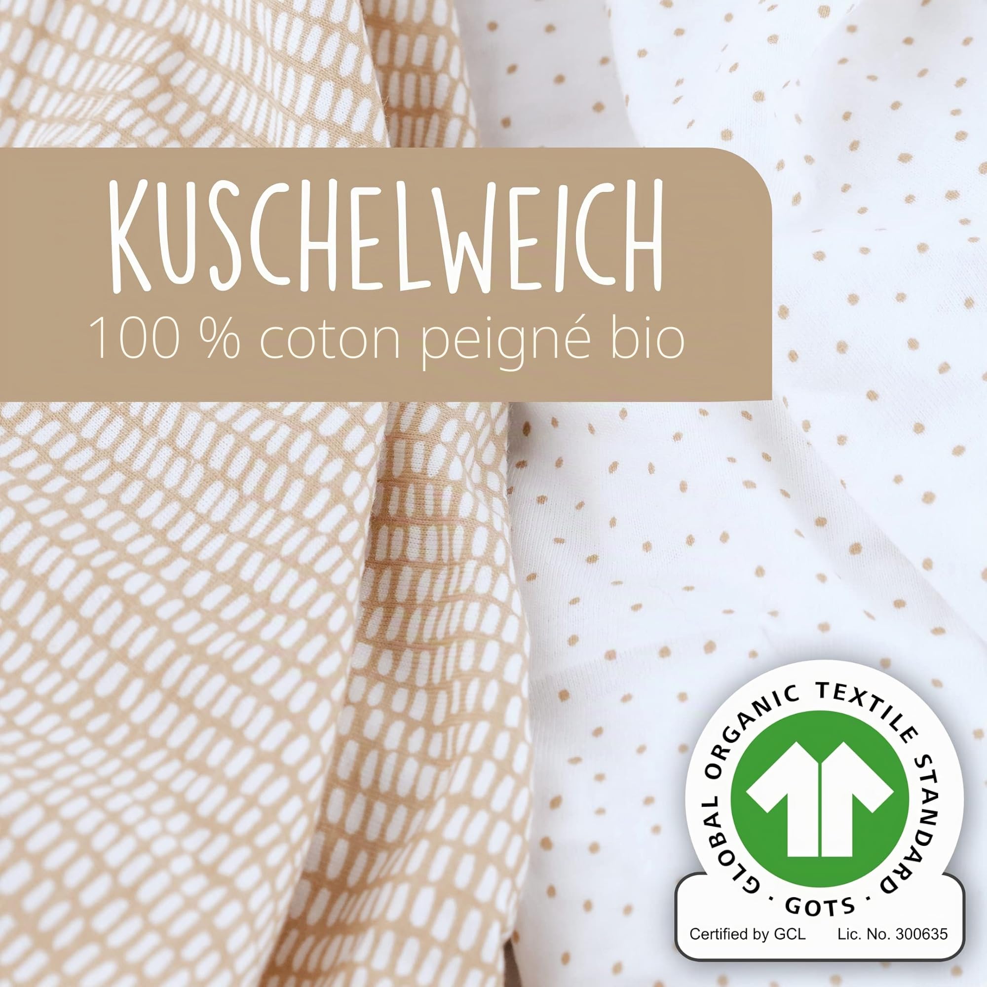 mimaDu – Lot de 2 Drap-Housse Bio GOTS en Coton pour bébés 90 x 55 cm – pour Lits d'appoint et Lits bébé, également adapté pour 90 x 50 cm, 89 x 49 cm, 50 x 83 cm, 50 x 90 cm (100% Oeko-Tex)