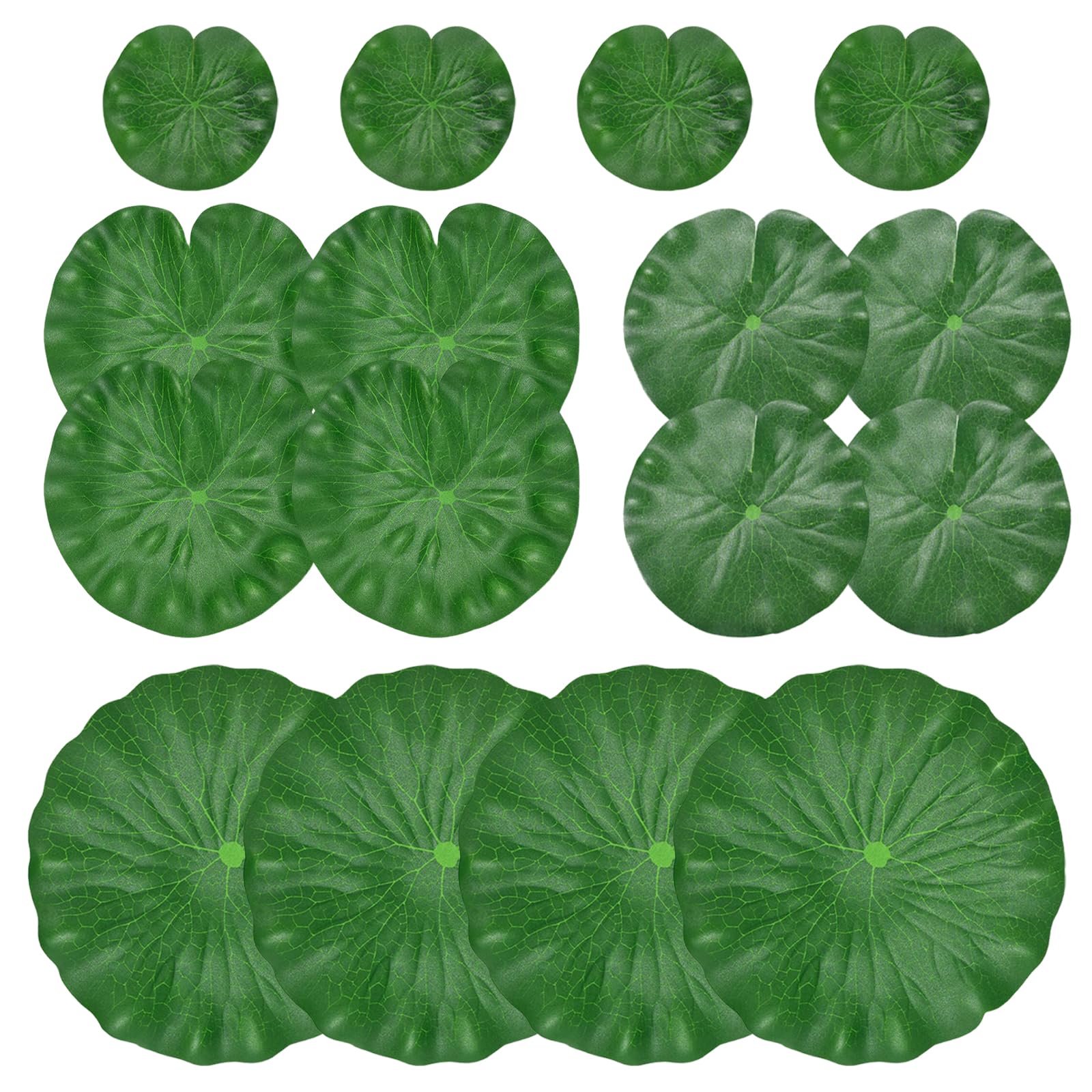 Foglie di Loto Artificiali,16 PCS Foglie di Loto Artificiali Galleggianti,Ninfee Galleggianti,Foglie di Loto Artificiale,Foglie Galleggianti per casa, Giardino, laghetti, Piscine, acquari