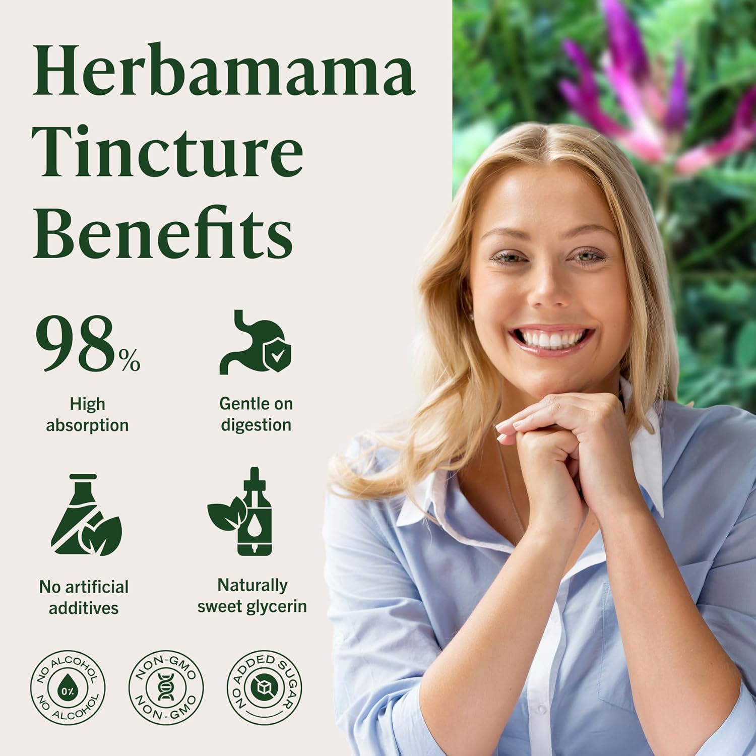 HERBAMAMA Astragalus Root Tincture - Vegan Immune Support with Astragalus Extract Drops - Non-GMO, Alcohol & Sugar-Free Liquid Supplement, 56-Day Supply - Image 5