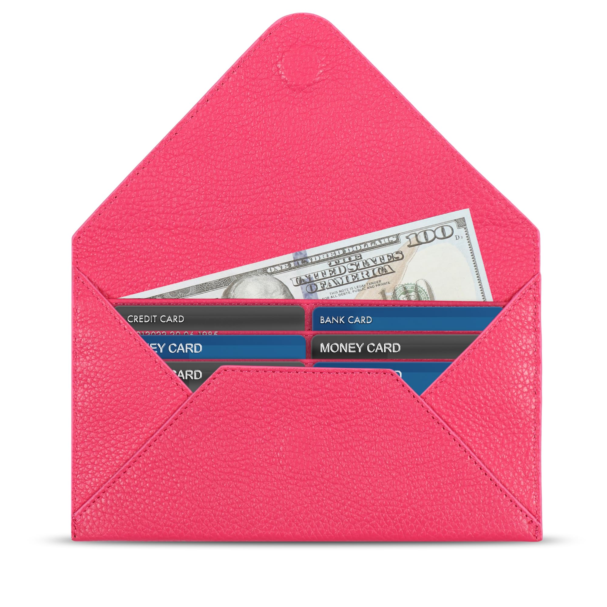 Otto Angelino Tarjetero de Cuero Genuino para Tarjetas de Crédito con Embrague - Cartera de Viaje con Estilo Sobre y Cierre Magnético-Múltiples Ranuras para el Dinero, Smartphone - Bloqueo de RFID