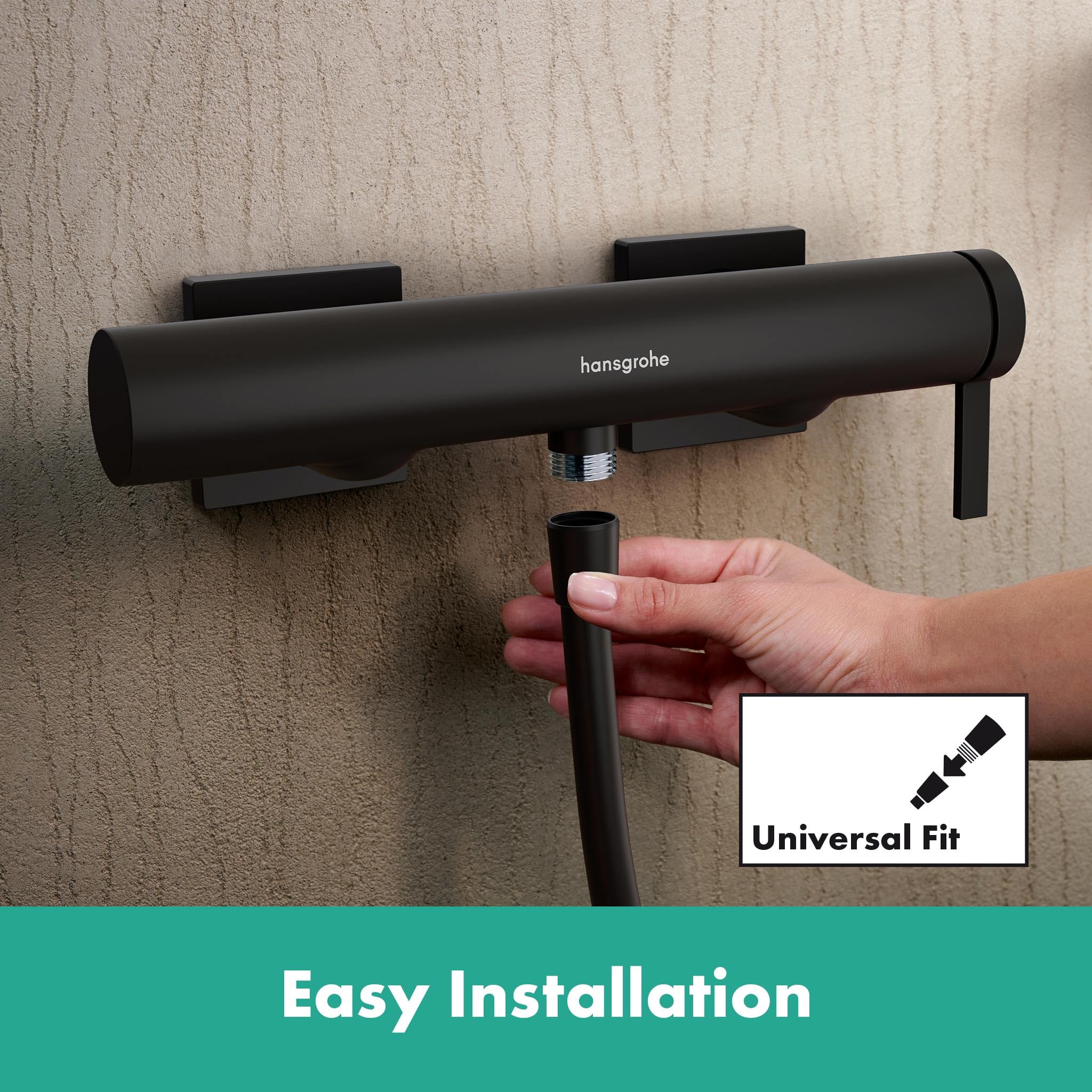 Hansgrohe 73620670 Tecturis E Single Lever Shower Mixer for Exposed Installation, matt Black - Image 3