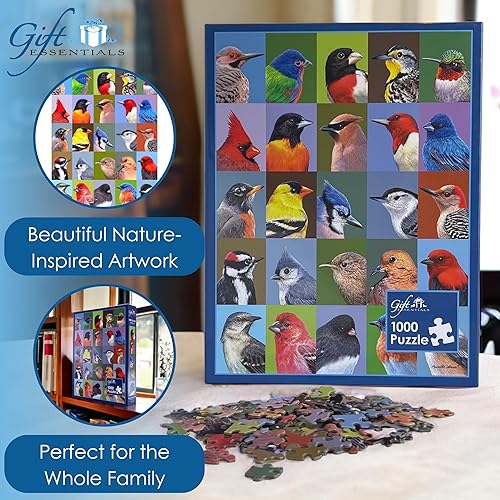 Miniatura 2 de Rompecabezas de 1000 piezas, joyas de la naturaleza - Cardenales en árbol nevado, rompecabezas para adultos y niños