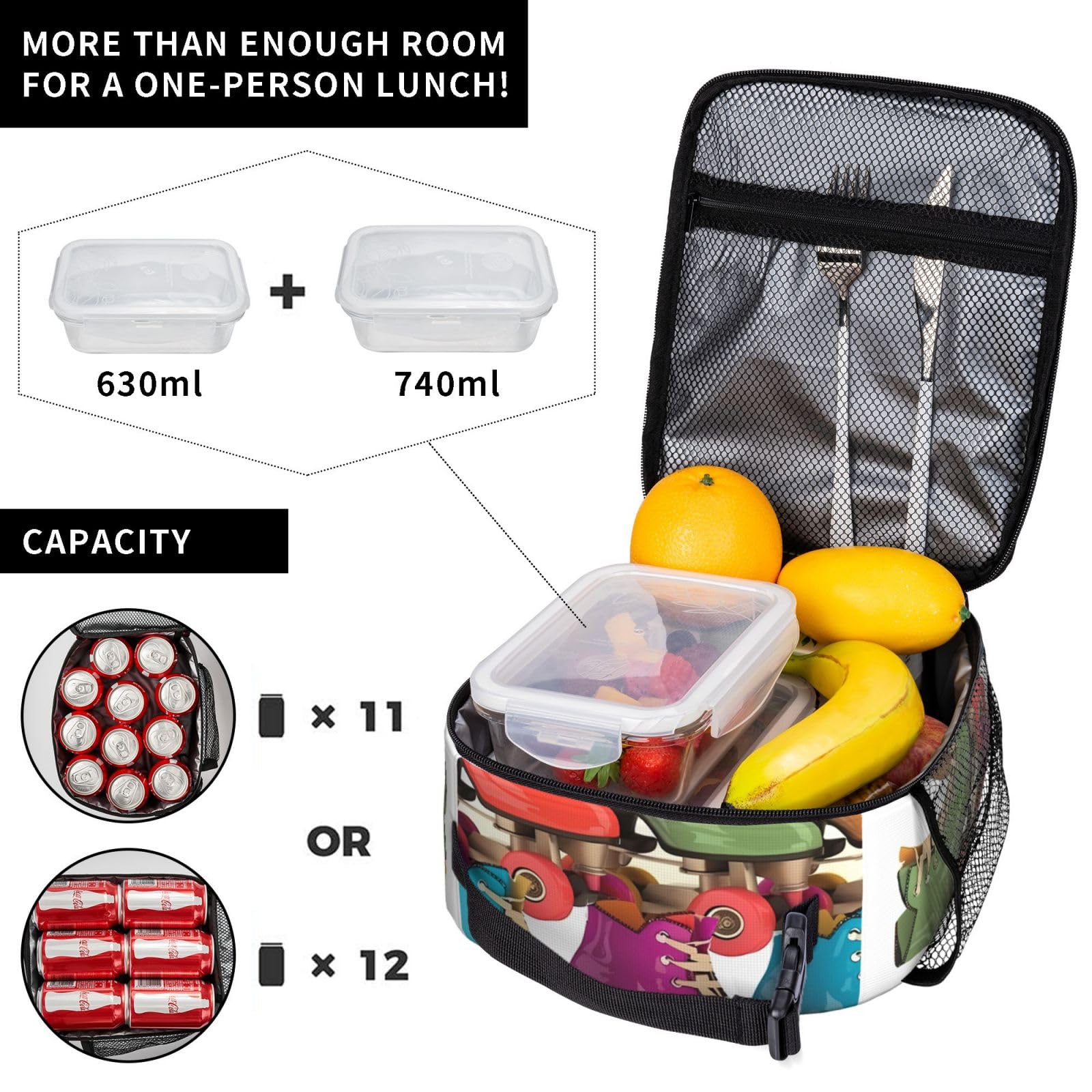 Sac Repas Isotherme Gloppie 9L - Étanche, Doublure PEVA Sans BPA, Motifs Feuilles De Palmier