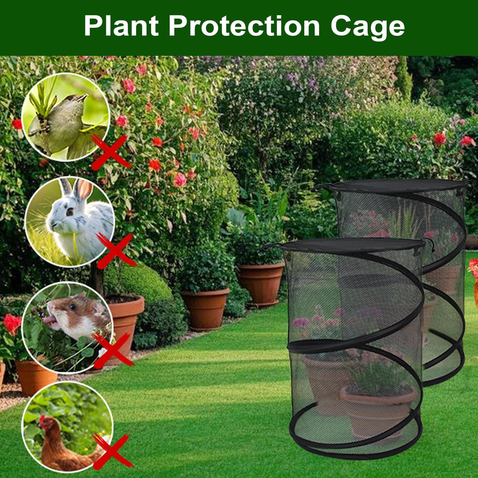 Malla Protectora para Plantas 4 Piezas Barrera contra Animales con 16