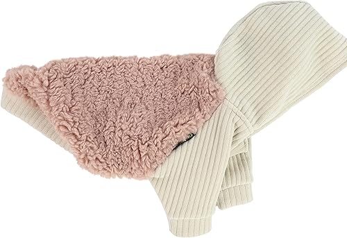 Miniatura 3 de Sudadera Sherpa con capucha para perro, ropa para perros pequeños y niñas, suéter para mascotas con capucha, traje de invierno para gatos, rosa, XXL