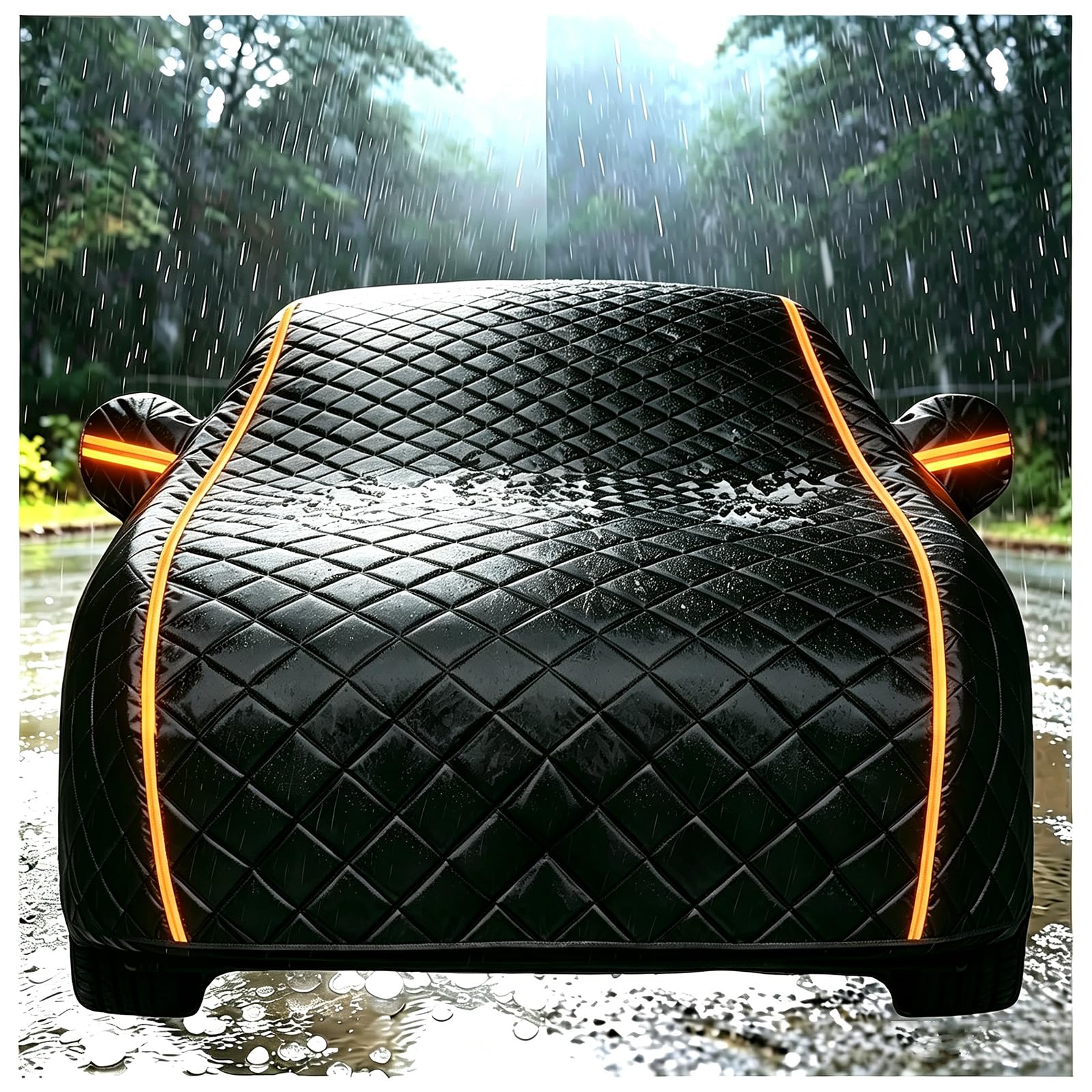 Housse Voiture Exterieur Anti Grele pour Hyundai Kona 2024-2026 | Bâche Voiture Anti-Grêle 5 Couches en Coton Rembourré Imperméable Protection Neige Pluie UV Rayures,Tous Temps