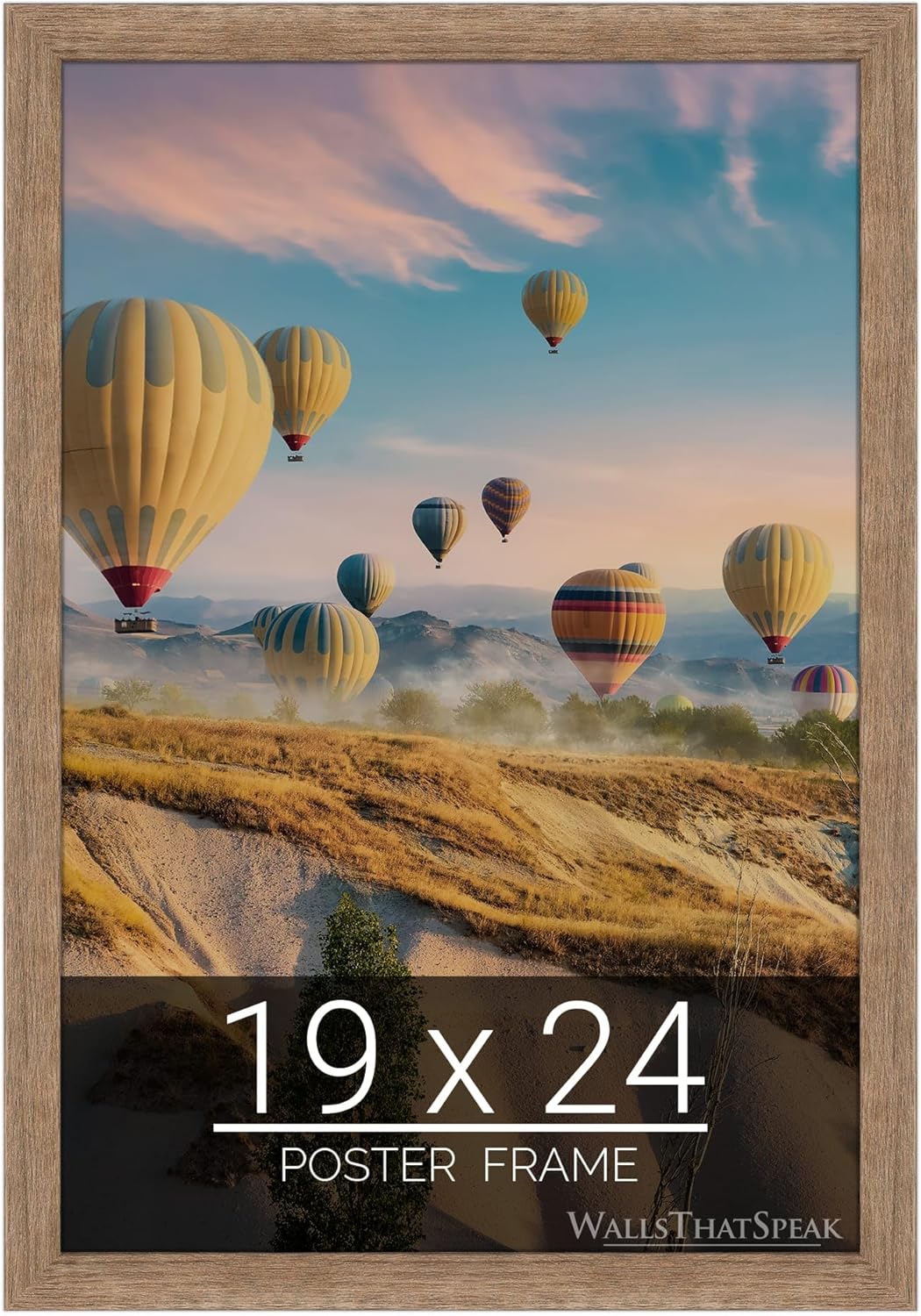 wallsthatspeak 19x24 Brown Barnwood Picture Frame for Puzzles Posters Photos or Artwork