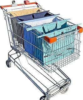 EcoBaggy Set - 4 reusable grocery bags with a cooler bag. Reusable shopping bags foldable easy to clean and store. Eco Friendly shopping bags .Canvas tote bag. Grocery totes.