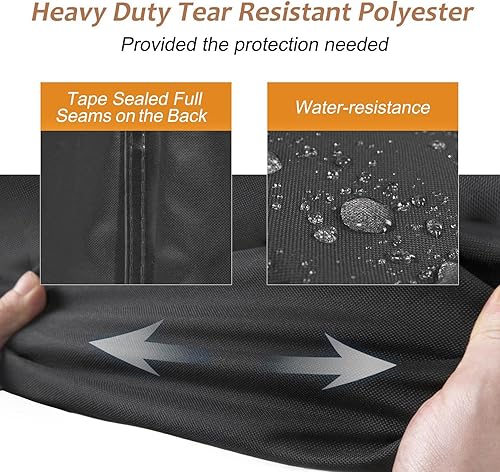 Miniatura 10 de NettyPro Funda rectangular para mesa de patio de 125 x 84 pulgadas 600D resistente al agua para muebles de exterior para mesa de comedor y silla