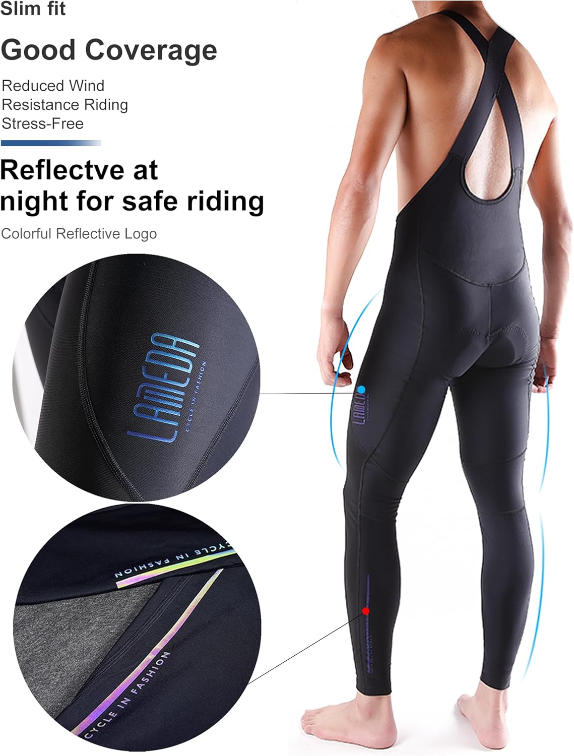 LAMEDA Men's Cycling Bib Tights 3D Padded Winter Thermal Cold Weather Bike Bib Pants Biking Bicycle Long Leggings - Image 6