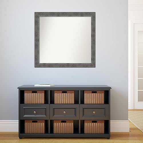 Miniatura 5 de Amanti Art Espejo personalizado, espejo de baño de peltre forjado, espejo de pared o espejo de tocador de baño sobre el fregadero (31 x 34