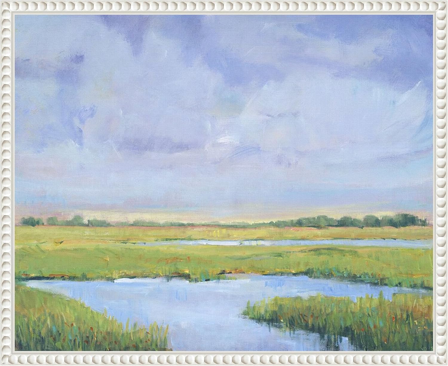 Amanti Art Framed Canvas Wall Art 23x28 Summer Marsh I by Tim O'Toole, Framed Wall Art Canvas, Landscapes Artwork, Traditional Decor, Medium Poster Painting for Living Room, Bedroom, Bathroom,