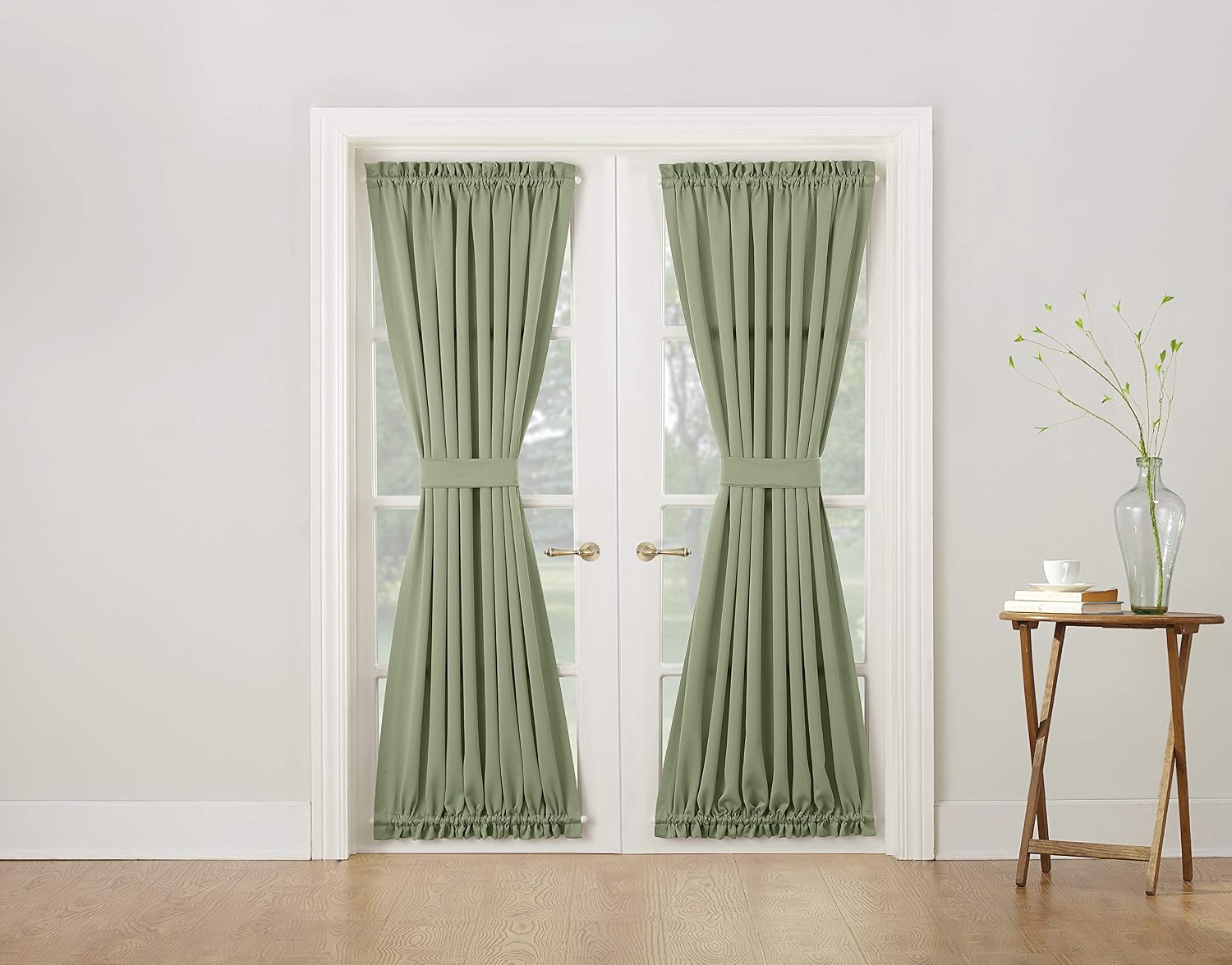 Sun Zero Barrow Energy Efficient Rod Pocket Door Curtain Panel, 54" x 72", Sage Green, W 54" x L 72" (1 Panels) - Image 4