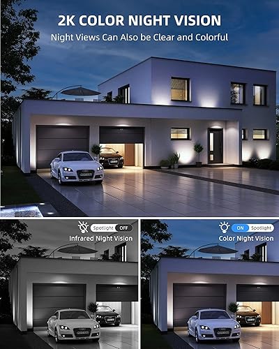 Miniatura 3 de Cámaras de seguridad solares inalámbricas para exteriores, cámaras WiFi 2K para seguridad del hogar, cámara de vigilancia PTZ de 360 con PIR, visión