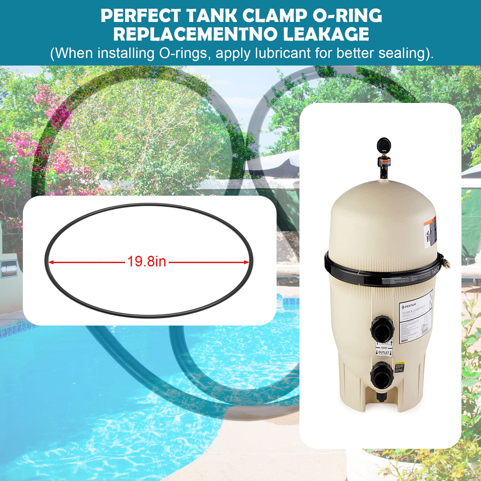 Pentair 39010200 Tank Clamp O-Ring Replacement For CCP 520/420/320 & FNS Series Pool Filters