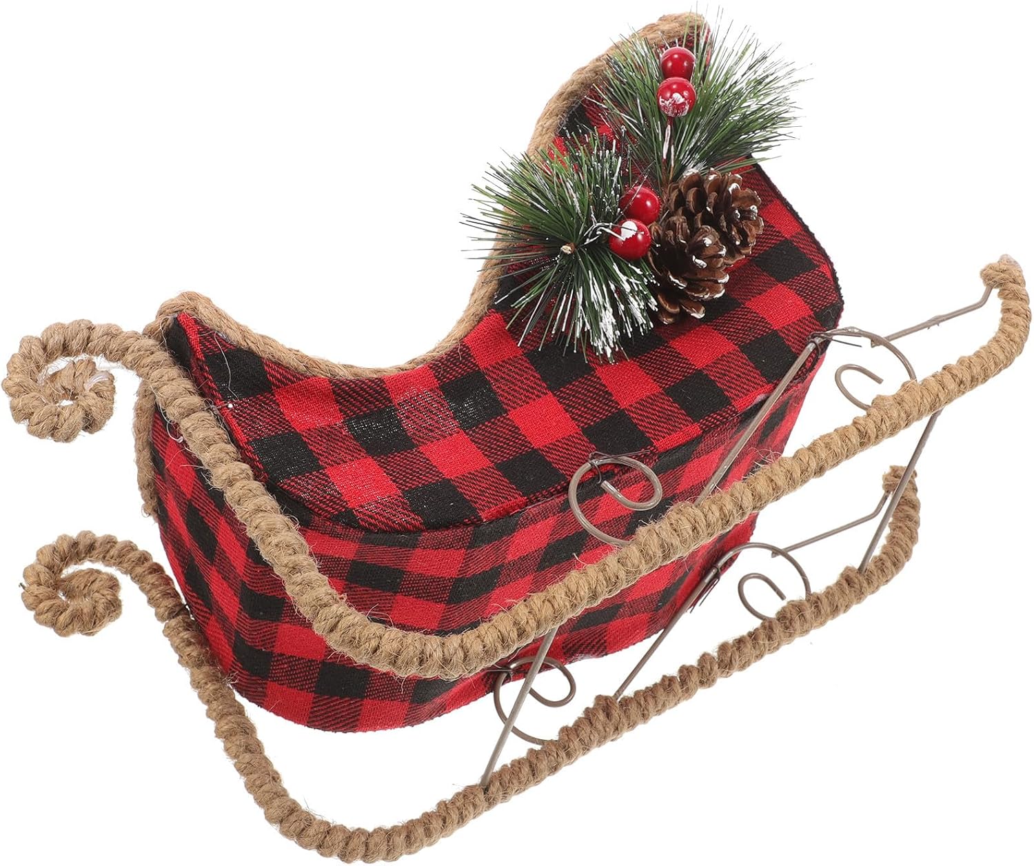 Christmas Sleigh Decoration Christmas Wagon Fabric Iron Hemp Rope