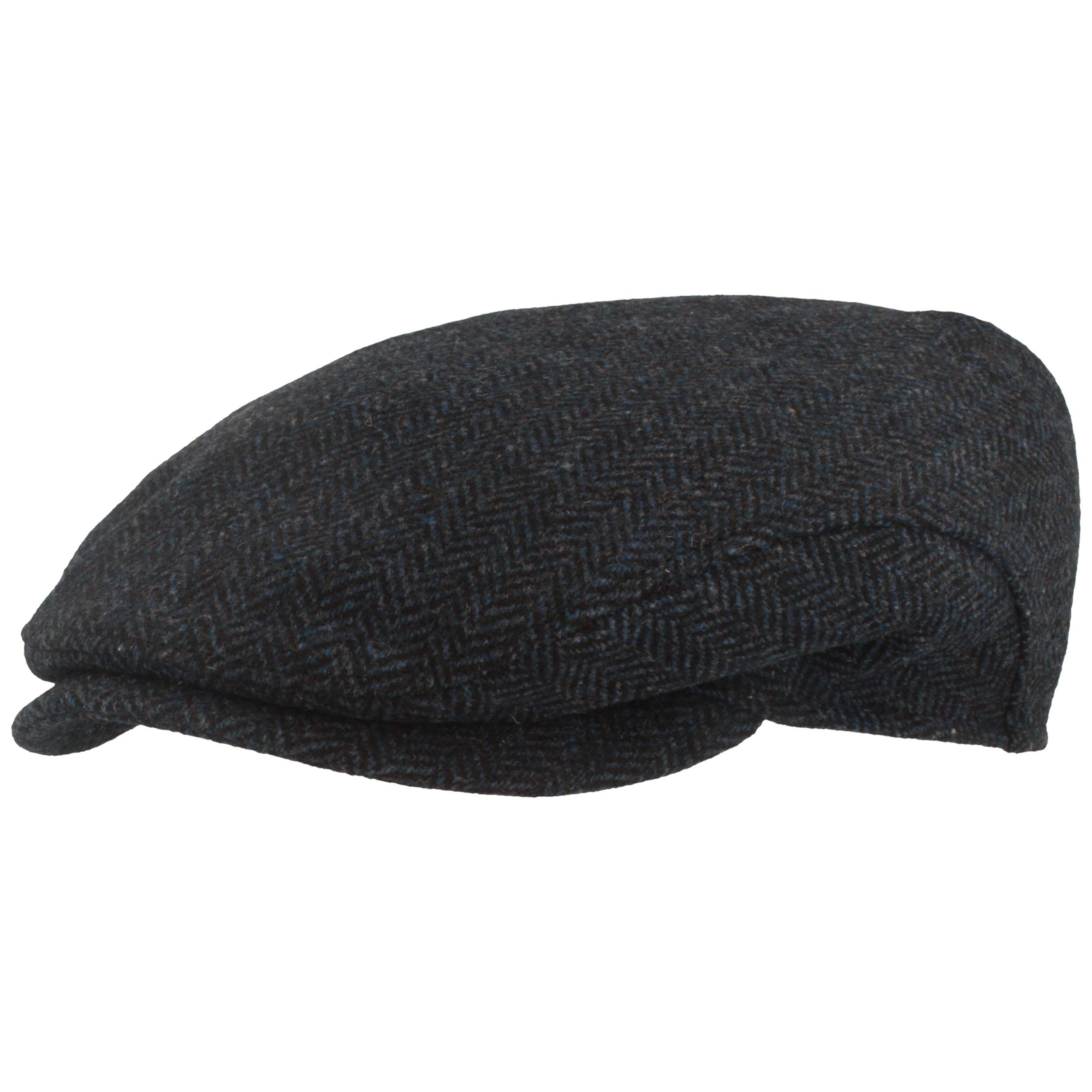 Breiter Berretto Invernale da Uomo con paraorecchie, con Visiera Flatcap, 100% Lana con paraorecchie Pieghevole, Delicato sulla Pelle e Confortevole