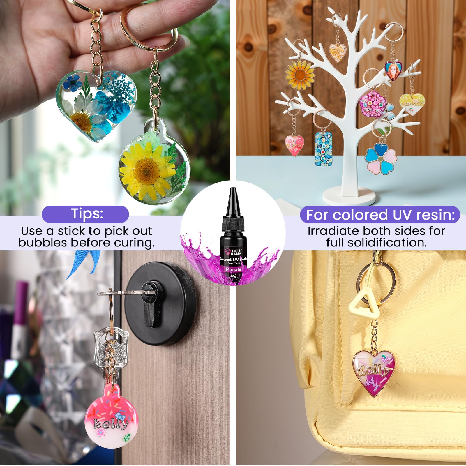 DIY UV Resin Keychain Kit - 12 Colors, FREE SHIPPING -6