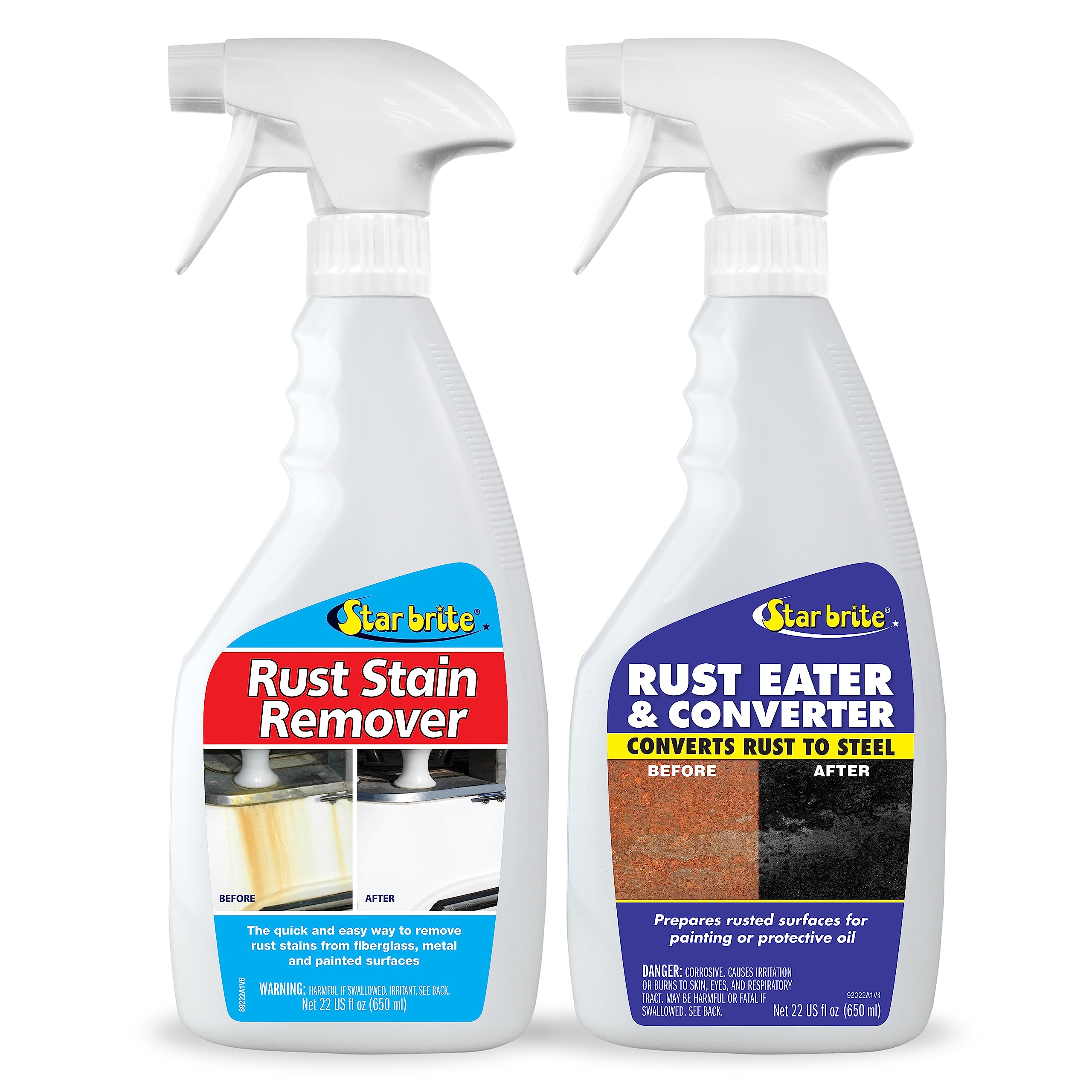 STAR BRITE Rust Stain Remover + Rust Eater & Converter Combo - Remove Rust Stains & Chemically Convert Rust into Steel