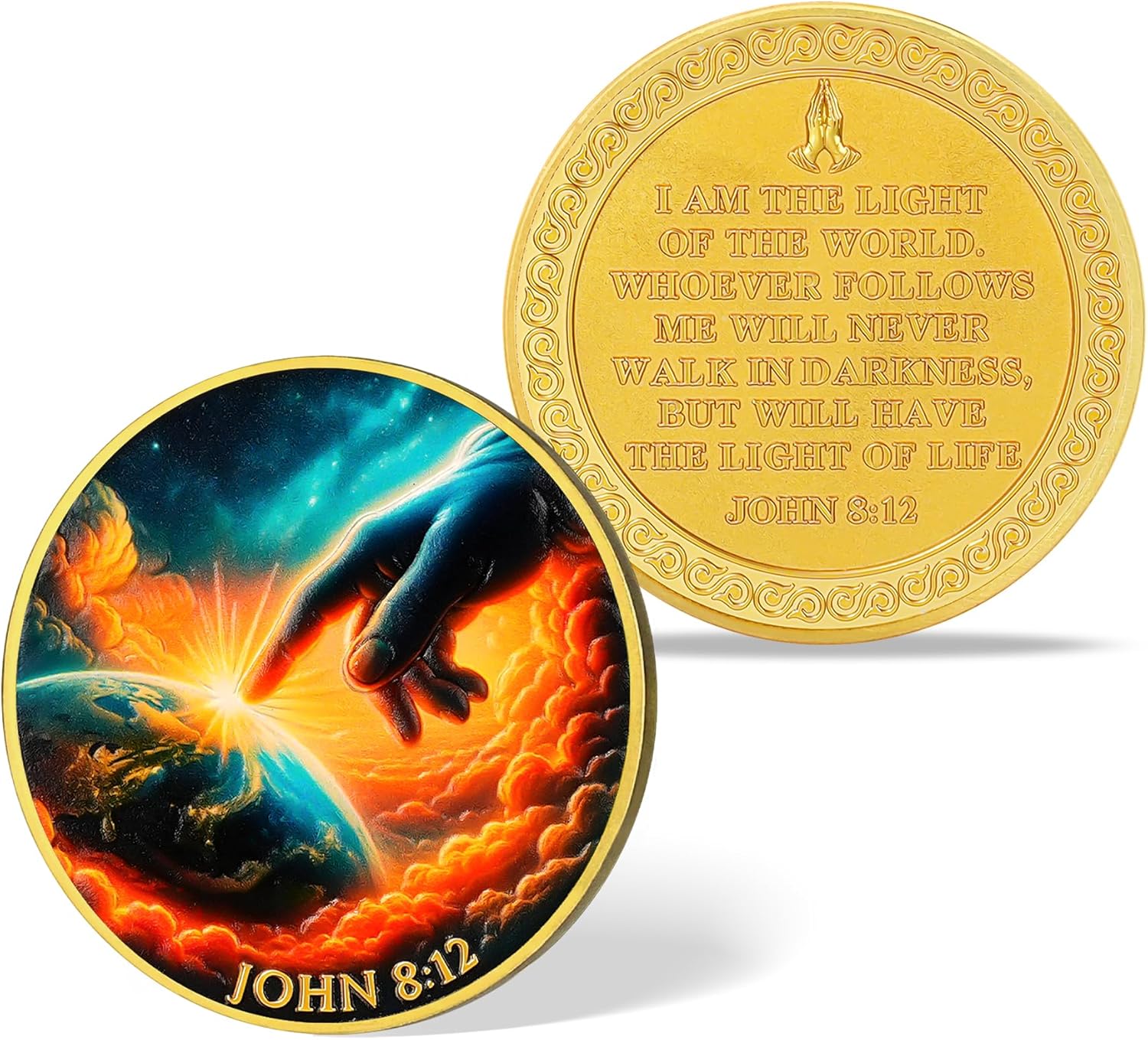 Religious Challenge Coin – I Am The Door John 10:9 Bible Verse | Christian Faith Medallion & Spiritual Token | Devotional Keepsake & Inspirational Gift for Men and Women