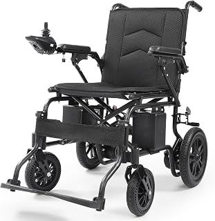 moovon 15 Miles Electric Wheelchair for Adults, Foldable Motorized Wheelchair, Portable Power Wheelchairs for Senior, Black