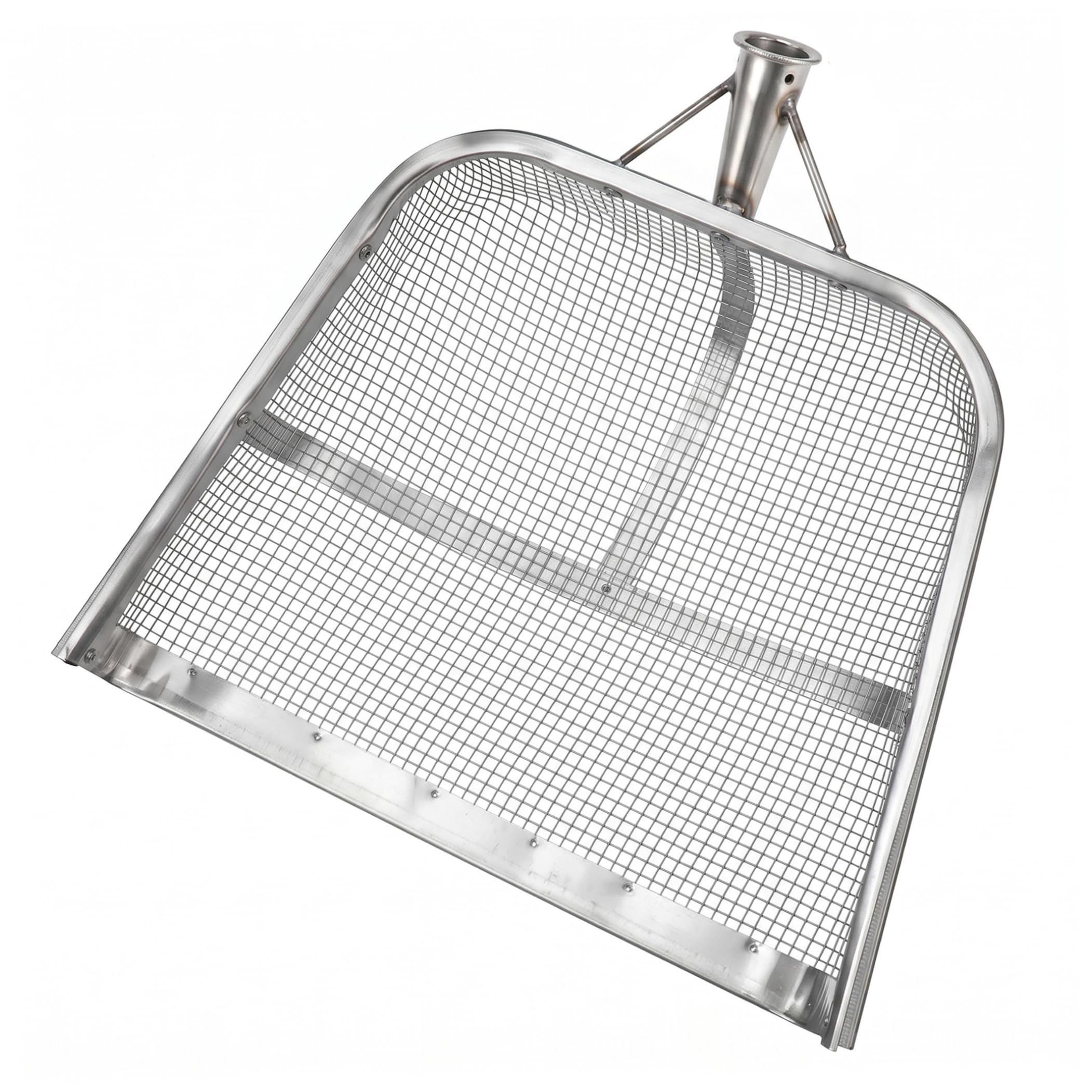 Sifting Shovel, Galvanized Carbon Steel Sand Sifter Shovel, Chicken Poop Scooper with 6mm Mesh for Grain, Gardening, Silver, 18.5x14.17in Sand Chicken Poop Scooper Sifter