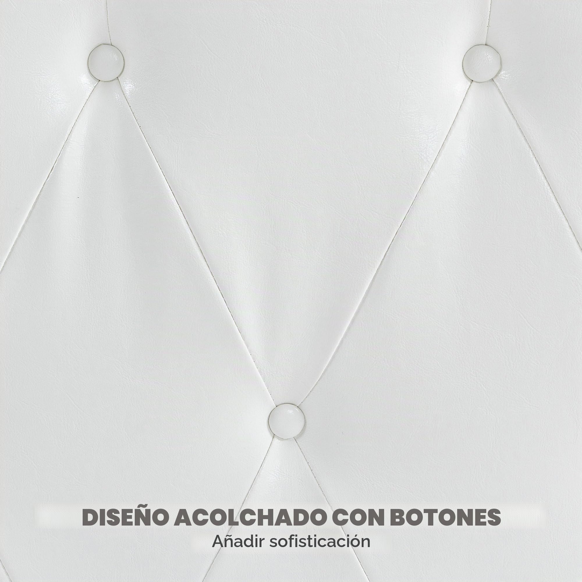 HOMCOM Cabecero de Cama 160 cm Cabezal de Cama Tapizado en PU 2 Formas de Uso Vertical o Montado a la Pared Cabecero para Dormitorio Blanco
